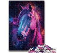 Puzzles 1000 pièces pour Adolescents Galaxy Horse, activités familiales Amusantes à la Maison, Cadeau d'anniversaire, Cadeau de Voyage, pour Les Enfants de 14 Ans et Plus, 50x75cm