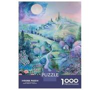 Puzzles 1000 Pièces pour Adolescents Garden Path to The Moon-2 Puzzles pour Adultes - Décoration Murale - Analyse Et Logique - Stimule Le Cerveau 38x26cm/1000pcs