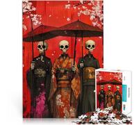Puzzles 1000 pièces pour Adolescents Geishas squelettiques Jeu Familial Anti-Stress Défi Difficile Bon Cadeau 75x50cm