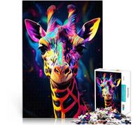 Puzzles 1000 pièces pour Adolescents Girafe dans Borderlands Séjour Anti-Stress pour Tuer Le Temps Bon Cadeau 52x38cm