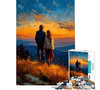 Puzzles 1000 pièces pour Adolescents Golden Horizon Puzzles pour Adultes Jouets à Monter soi-même Cadeau d'anniversaire pour Les Amis et la Famille (Taille 38x26cm)