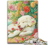 Puzzles 1000 pièces pour Adolescents Golden Retriever Heureux Décompression intellectuelle Jouet éducatif Décoration Parfaite 50x75cm