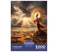Puzzles 1000 Pièces pour Adolescents Golden Sun Goddess Statue Puzzles pour Adultes - Décoration Murale - Analyse Et Logique - Stimule Le Cerveau 38x26cm/1000pcs