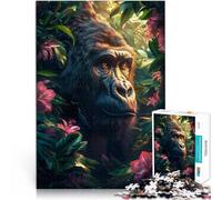 Puzzles 1000 pièces pour Adolescents Gorille majestueux dans la Jungle Jeu intellectuel est idéal comme Cadeau pour Toute la Famille 52x38cm