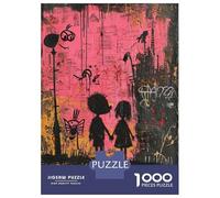 Puzzles 1000 Pièces pour Adolescents Graffiti Kids Holding Hands Art Print Puzzles pour Adultes - Jeu Manuel - Décoration Parfaite pour Les Amateurs De Jeux 52x38cm/1000pcs