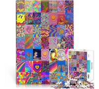 Puzzles 1000 pièces pour Adolescents Graffitis colorés Jeu Familial Anti-Stress Défi Difficile décoration Murale 38x26cm