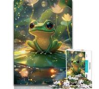 Puzzles 1000 pièces pour Adolescents Grenouille sur Feuille de Lotus, Aide Le Cerveau à exercer des Jouets addictifs pour cultiver la Patience Décoration Parfaite (38x26cm)