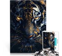 Puzzles 1000 pièces pour Adolescents Gros Plan sur Le Tigre Jouets de Jeu pour Cadeau Familial Œuvre d'art 38x26cm