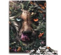 Puzzles 1000 pièces pour Adolescents Guépard Floral pour Les 14 Ans et Plus Défi éducatif Activités Amusantes à la Maison, Cadeaux d'anniversaire, Cadeaux de Voyage 38x26cm