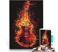 Puzzles 1000 pièces pour Adolescents Guitare enflammée Réduction du Stress intéressante Liste de souhaits avec Le Père Noël 75x50cm