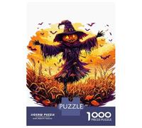 Puzzles 1000 Pièces pour Adolescents Halloween Scarecrow with Pumpkin Head Puzzles pour Adultes - Jeux De Détente - Assemblage De Motifs pour Les Amateurs De Jeux 70x50cm/1000pcs