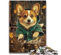 Puzzles 1000 pièces pour Adolescents, Happy Corgi, Anti-Stress, défi Difficile, à Offrir en Cadeau à Toute la Famille, 26x38cm