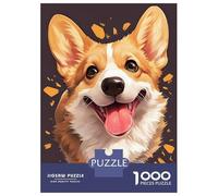 Puzzles 1000 Pièces pour Adolescents Happy Corgi Portrait Puzzle Jouet Décoration Murale Vacances À La Maison Cadeaux pour Les Amis Et La Famille 70x50cm/1000pcs