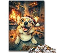 Puzzles 1000 pièces pour Adolescents Happy Corgi pour Les 14 Ans et Plus Défi éducatif Activités Amusantes à la Maison, Cadeaux d'anniversaire, Cadeaux de Voyage 38x26cm
