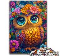 Puzzles 1000 pièces pour Adolescents Hibou Fleurs pour et à partir de 14 Ans Jeu Pratique Jeu de Noël Cadeaux 38x26cm
