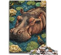 Puzzles 1000 pièces pour Adolescents Hippo Aidez Le Cerveau à exercer des Jouets addictifs pour cultiver la Patience Décoration Parfaite 26x38cm
