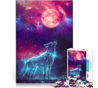Puzzles 1000 pièces pour Adolescents Hurlement du Loup Cosmique Jouet éducatif intellectuel décompressant Cadeau Amusant 38x26cm