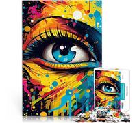 Puzzles 1000 pièces pour Adolescents Œil Art de l'œil Humain Jeu Familial Anti-Stress Défi Difficile Jeu de défi Unique 38x26cm