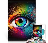 Puzzles 1000 pièces pour Adolescents Œil coloré Jouets éducatifs et d'apprentissage Jeux familiaux Une œuvre d'art 26x38cm
