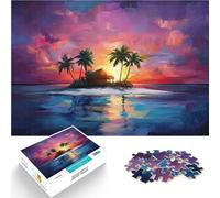 Puzzles 1000 pièces pour Adolescents Île Tropicale au Coucher du Soleil Défi Difficile Car C'est Un pour Toute la Famille 50x70cm