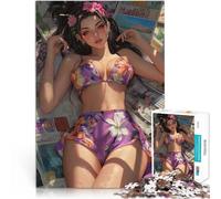 Puzzles 1000 pièces pour Adolescents Illustration de Bikini Floral Jeu de Casse-tête Renforcer l'amour Entre Les Couples 75x50cm