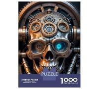 Puzzles 1000 Pièces pour Adolescents Industrial Steampunk Skull Puzzle Adulte Jouet Décoration Murale Vacances À La Maison Tuer Le Temps Aider À Stimuler Le Cerveau 38x26cm/1000pcs