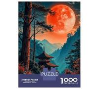 Puzzles 1000 Pièces pour Adolescents Japanese Moon Landscape Puzzles pour Adultes - Jeux De Construction - Découpe De Précision - Stimule Le Cerveau 38x26cm/1000pcs