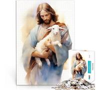 Puzzles 1000 pièces pour Adolescents Jésus-Christ - Le Bon Pasteur Jeu éducatif Défi Jouet Jouets de décoration pour la Maison 38x26cm