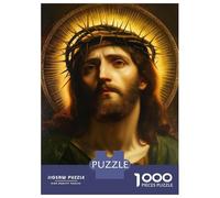 Puzzles 1000 Pièces pour Adolescents Jesus Christ with Crown of Thorns Puzzles pour Adolescents, Jouets, Décoration Murale, Cadeaux pour Femmes, Cadeau d'anniversaire, Cadeaux, 38x26cm/1000pcs