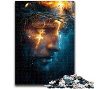 Puzzles 1000 pièces pour Adolescents Jésus Cosmique pour Les 14 Ans et Plus Jouet éducatif intellectuel décompressant Superbe Cadeau 26x38cm
