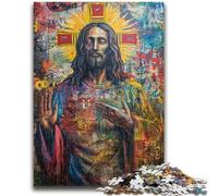 Puzzles 1000 pièces pour Adolescents Jésus Graffiti Anti-Stress Défi Difficile À Offrir en Cadeau pour Toute la Famille 26x38cm