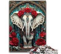 Puzzles 1000 pièces pour Adolescents, Jeu de Famille d'éléphants fantastiques, Anti-Stress, défi Difficile, adapté aux Couples, 50x75cm