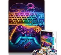 Puzzles 1000 pièces pour Adolescents, Jeux néon 1000 pièces pour Adolescents, Jeu de Quiz idéal comme Cadeau pour Toute la Famille (Taille 75x50cm)