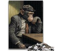Puzzles 1000 pièces pour Adolescents, Jouets chimpanzés buveurs, Jeux éducatifs, Anti-Stress, Interaction Parent-Enfant, pour Les 14 Ans et Plus, 50x75cm