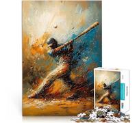 Puzzles 1000 pièces pour Adolescents Joueur de Baseball Abstrait - Art Sportif Dynamique Jeu Pratique Bon Cadeau 38x26cm