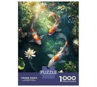 Puzzles 1000 Pièces pour Adolescents Koi Fish Pond Puzzles pour Adultes - Décoration Murale - Analyse Et Logique - Stimule Le Cerveau 52x38cm/1000pcs