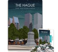 Puzzles 1000 pièces pour Adolescents, La Haye, Pays-Bas Un défi à relever, mais Un Cadeau d'anniversaire Amusant et Humoristique Décoration Murale (75x50cm)