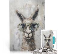 Puzzles 1000 pièces pour Adolescents Lama avec des Lunettes Réduction du Stress intéressante Une œuvre d'art 38x26cm
