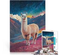 Puzzles 1000 pièces pour Adolescents Lama dans Un Paysage de Montagne Jeux Amusants est idéal comme Cadeau pour Toute la Famille 52x38cm