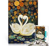 Puzzles 1000 pièces pour Adolescents l'amour du Cygne Jouets éducatifs d'apprentissage avec Affiche et Feuille de Questions correspondantes 50x70cm