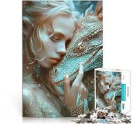 Puzzles 1000 pièces pour Adolescents l'amour du Dragon Entraînez Votre Cerveau et Vos Mains Améliorer la mémoire 38x26cm