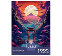 Puzzles 1000 Pièces pour Adolescents Landscape Torii Gate Sunse Puzzles pour Adultes Jeux Relaxants Assemblage De Motifs Cadeau d'anniversaire, Cadeaux, 52x38cm/1000pcs
