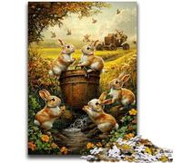 Puzzles 1000 pièces pour Adolescents Lapins dans Le Champ Jeux de détente Jeu éducatif pour Anniversaire, Noël à partir de 14 Ans 50x75cm
