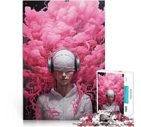 Puzzles 1000 pièces pour Adolescents Le Bonheur du Bruit Rose Jouets éducatifs d'apprentissage Une œuvre d'art 38x26cm