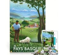 Puzzles 1000 pièces pour Adolescents Le Pays Basque | Cadeau d'anniversaire difficile et stimulant Un excellent cadeau pour les jeux vidéo. 75x50cm