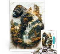 Puzzles 1000 pièces pour Adolescents Le règne verdoyant du Gorille Jouets à Faire soi-même Cadeaux d'anniversaire 38x26cm