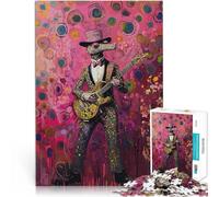 Puzzles 1000 pièces pour Adolescents Lézard Rock Star Entraînez Votre Cerveau et Vos Mains Améliorer la mémoire 75x50cm
