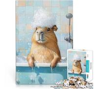 Puzzles 1000 pièces pour Adolescents L'heure du Bain du Capybara Jouets à Faire soi-même est idéal comme Cadeau pour Toute la Famille 38x52cm