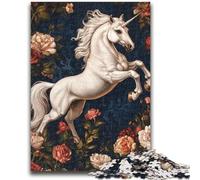 Puzzles 1000 pièces pour Adolescents Licorne Blanche Aide Le Cerveau à exercer Jouets addictifs pour cultiver la Patience Décoration Murale 50x75cm