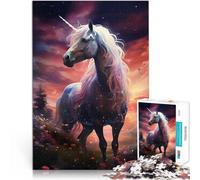 Puzzles 1000 pièces pour Adolescents Licorne dans Le Royaume Astral Jouets de Jeu Décoration Murale, Cadeaux Uniques pour Anniversaire et Noël 75x50cm